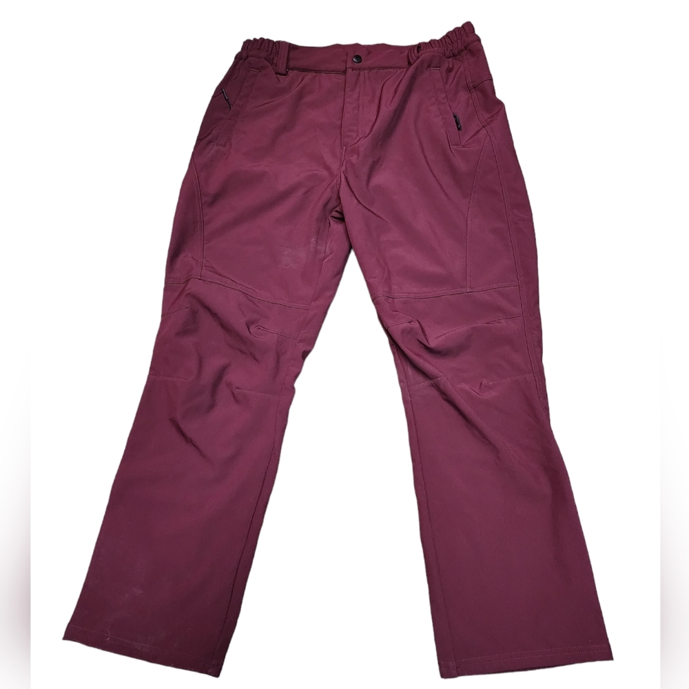 CK Men's Maroon Fleece Lined Insulated Cold Weather Pants Size 38